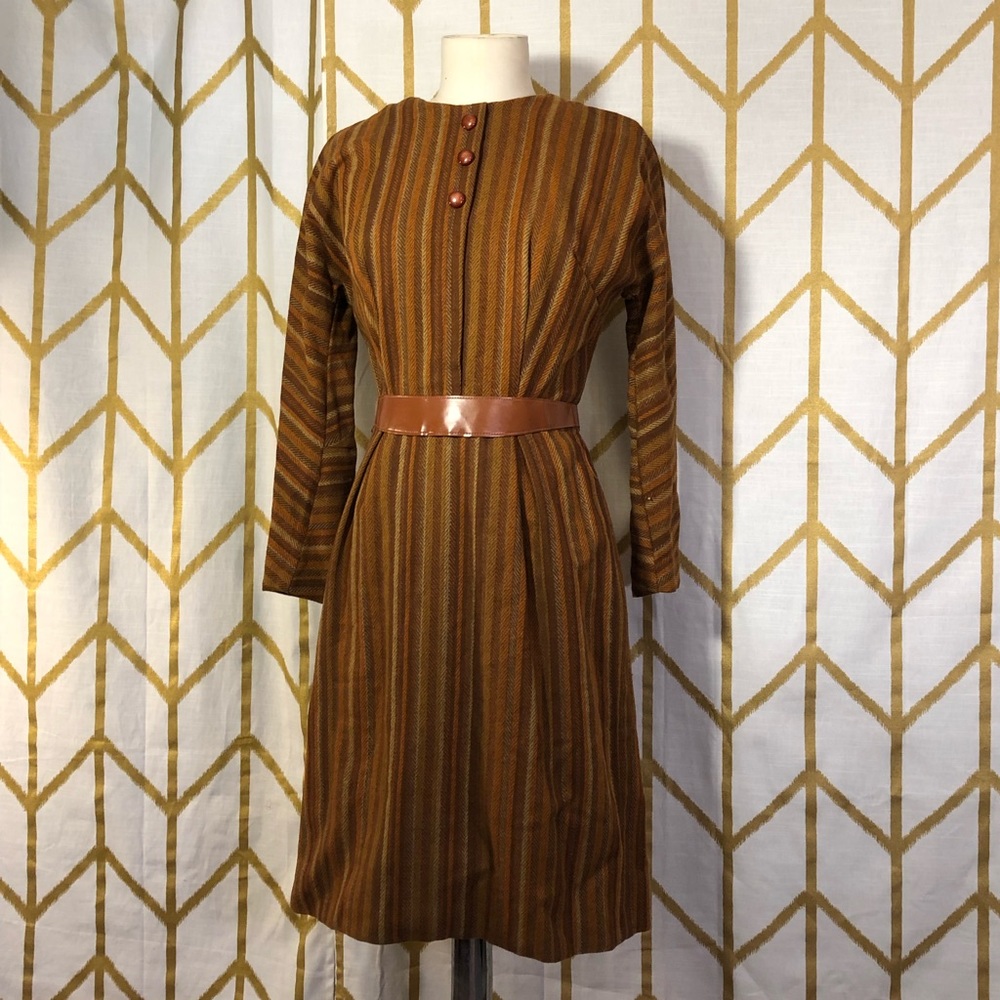 Beautiful striped 1950s professional dress